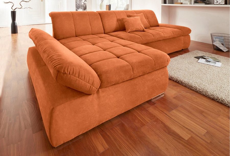 DOMO collection Ecksofa NMORIC XXL, 300x172x80cm, viel Platz, bequem, L-Form, wahlweise mit Bettfunktion und Armlehnverstellung