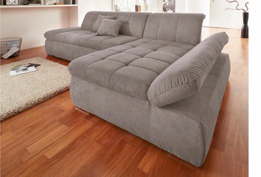 DOMO collection Ecksofa NMORIC XXL, 300x172x80cm, viel Platz, bequem, L-Form, wahlweise mit Bettfunktion und Armlehnverstellung