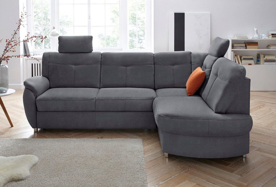 sit&more Ecksofa Sonoma, L-Form, B: 246 cm, Bettfunktion & Bettkasten optional, Federkern, komfortable Sitzhöhe 45 cm, frei im Raum stellbar