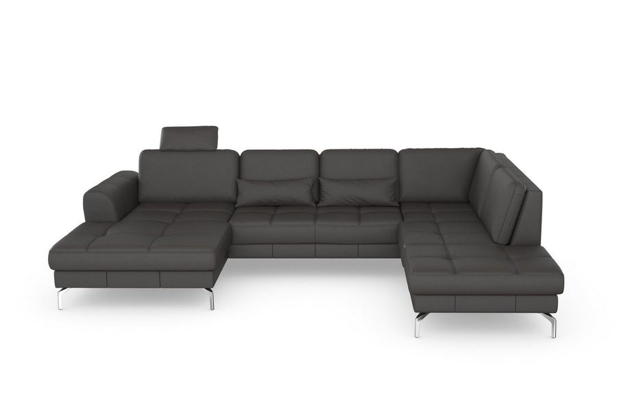 sit&more Wohnlandschaft Bendigo U-Form, inklusive Sitztiefenverstellung, Bodenfreiheit 15 cm, in 2 Fußfarben
