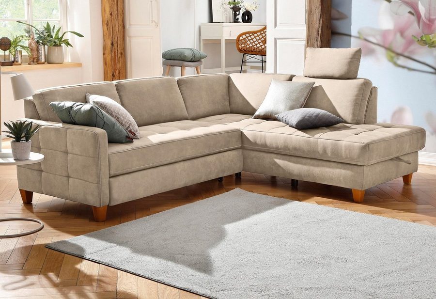 Home affaire Ecksofa Earl L-Form, wahlweise auch mit Schlaffunktion oder Schlaffunktion mit Bettkasten