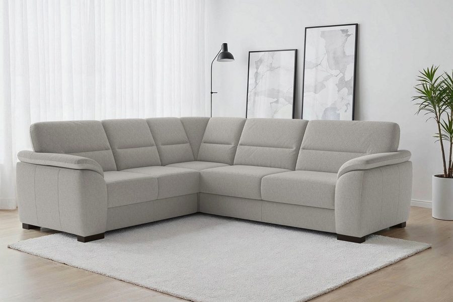 sit&more Ecksofa Montego L-Form, B: 256 cm, große Stoffauswahl, Komfortsitzhöhe 46 cm, optional Schlaffunktion und Schubkasten mit Stauraum