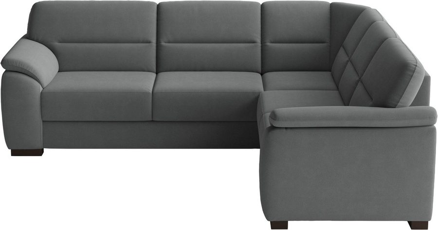 sit&more Ecksofa Montego L-Form, B: 256 cm, große Stoffauswahl, Komfortsitzhöhe 46 cm, optional Schlaffunktion und Schubkasten mit Stauraum