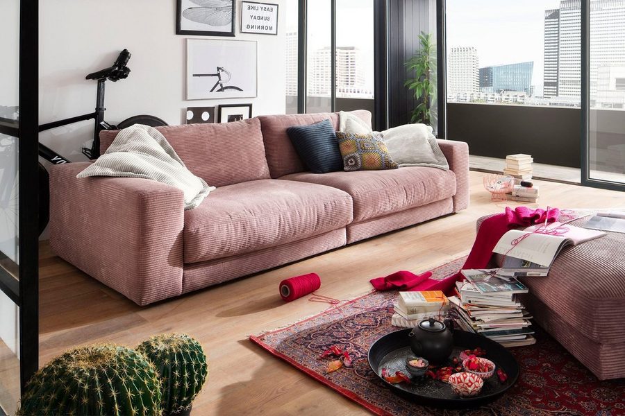 Home affaire Big-Sofa Enisa, bequeme, legere Polsterung B/T/H: 290/127/85 cm, Mega Sofa, Zeitloses und stylisches Loungemöbel, in Fein- und Breitcord