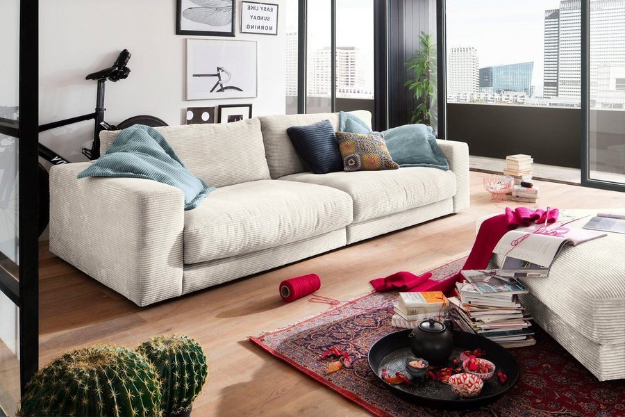 Home affaire Big-Sofa Enisa, bequeme, legere Polsterung B/T/H: 290/127/85 cm, Mega Sofa, Zeitloses und stylisches Loungemöbel, in Fein- und Breitcord