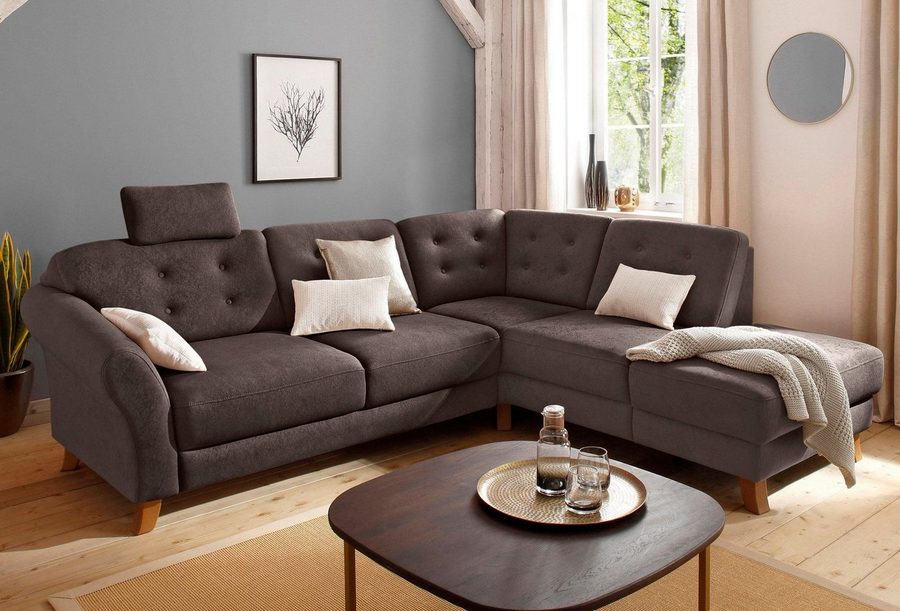 OTTO home Ecksofa Trondheim L-Form, B: 260 cm, Federkern, Komfortsitz, optional Schlaffunktion und Stauraum, Eckcouch frei stellbar