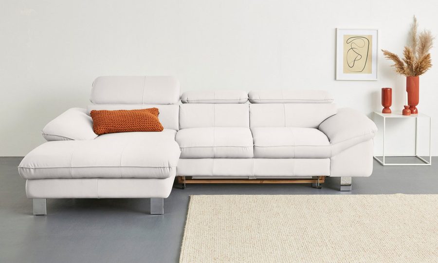 COTTA Ecksofa Driver L-Form, B:268 cm, moderne Couch mit Wellenunterfederung, Kopfteilverstellung, optional Schlaffunktion & Bettkasten