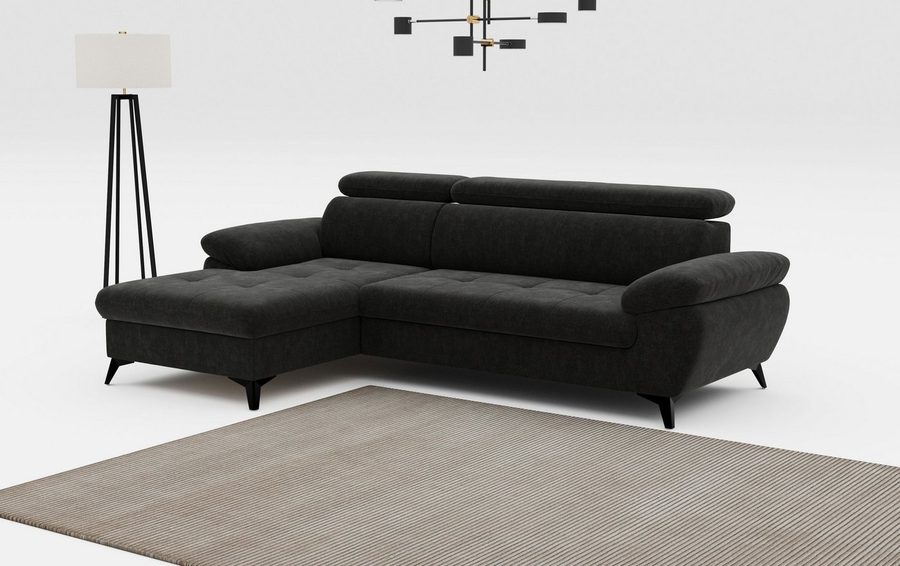 COTTA Ecksofa Hudson, optional mit Schlaffunktion und XL Bettkasten, Liegefläche 190x119cm