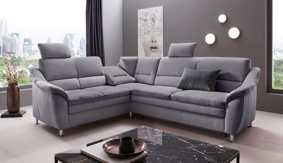 OTTO home Ecksofa Cardoso L-Form, Federkern, wahlweise mit Bett, Schubkasten, teilweise Relaxfunktion