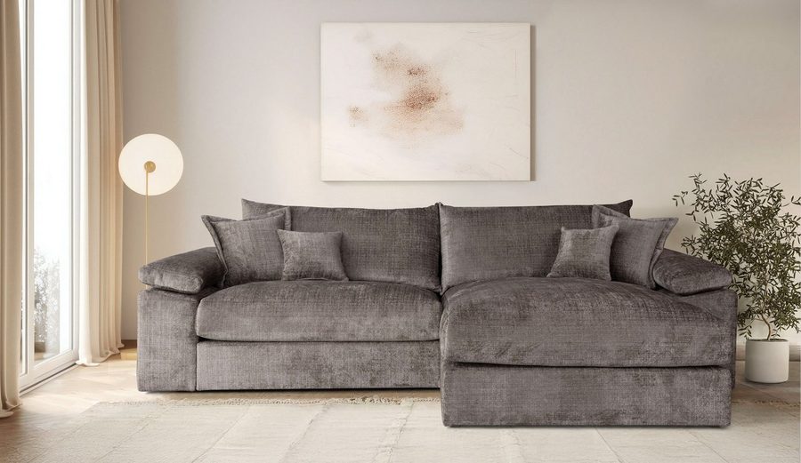 OTTO home Ecksofa Soft&Cosy XXL L-Form, B: 303 cm - OTTO. Verlässliche Qualität., Mega-Sofa, Cord oder Chenille-Struktur, mit Federkern & 4 Zierkissen