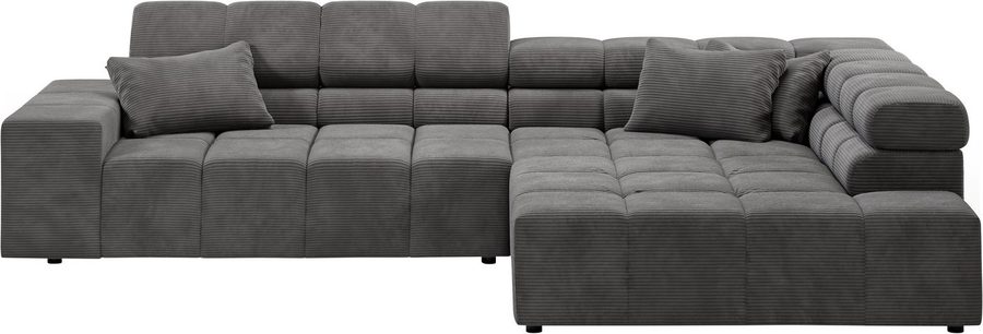 Home affaire Ecksofa Ancona, Ecksofa, incl. Kopfteilverstellung, Breite 319 cm, L-Form, wahlweise motorische Sitztiefenverstellung, auch in Cord + Easy Care