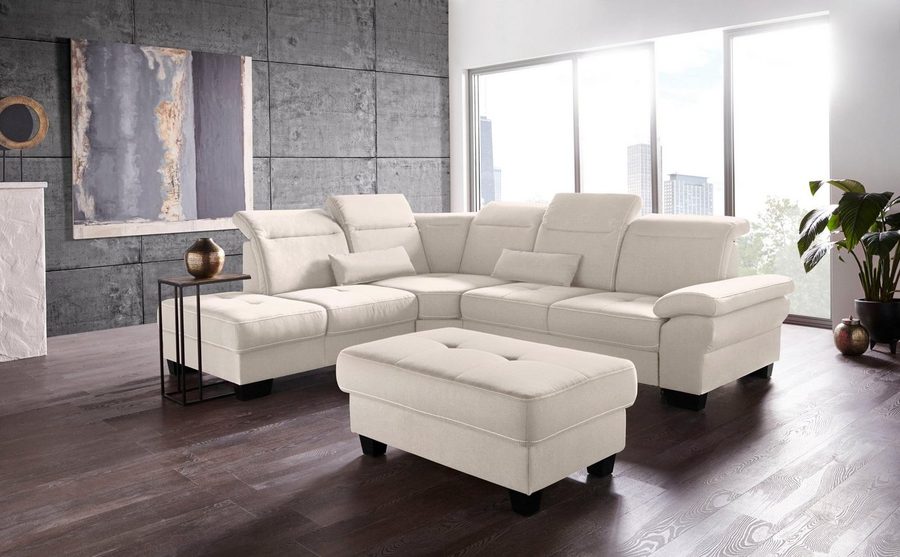 OTTO home Ecksofa Cornwall L-Form, mit Sitztiefenverstellung, Schlaffunktion & Kopfteilverstellung