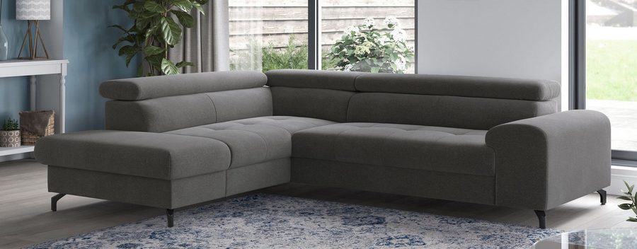 COTTA Ecksofa Aura L-Form, B: 260 cm, inkl. Schlaffunktion, auch in Cord, Kopfteile, extra Bettkasten, Fußhöhe 12cm, Liegefläche 176x123cm