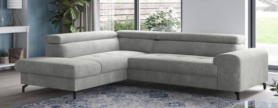 COTTA Ecksofa Aura L-Form, B: 260 cm, inkl. Schlaffunktion, auch in Cord, Kopfteile, extra Bettkasten, Fußhöhe 12cm, Liegefläche 176x123cm