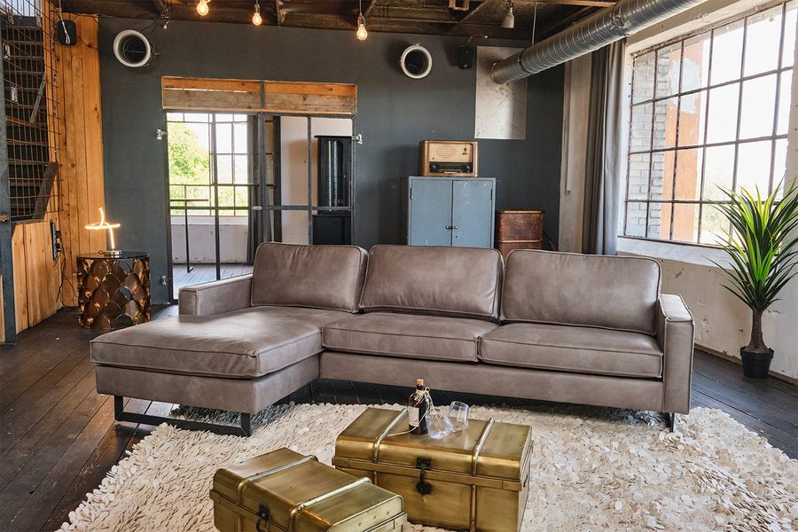 KAWOLA Ecksofa VILNIUS, Couch L-Form mit Longchair rechts oder links Lederfaserstoff