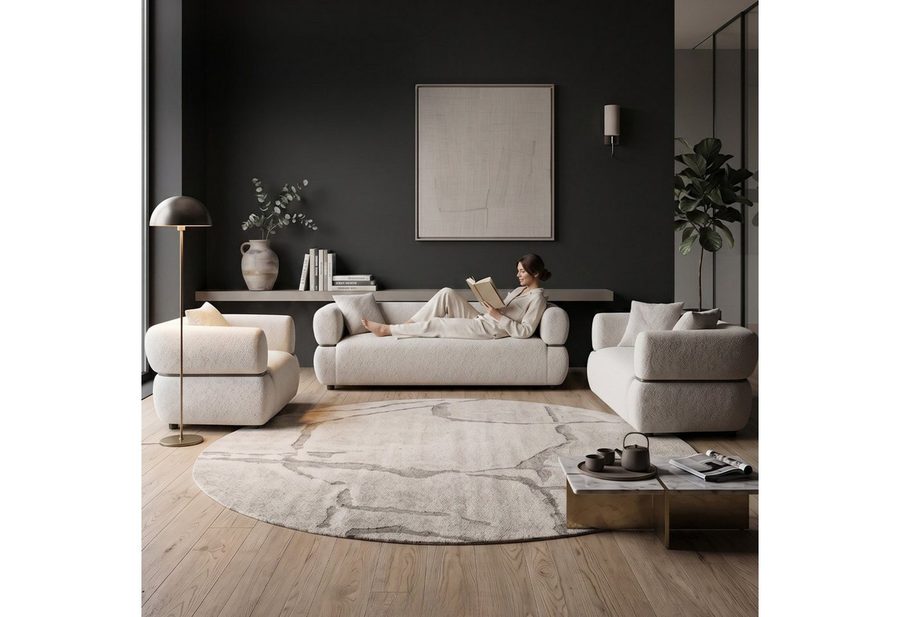 gowoll Polstergarnitur 3-2-1 Wohnzimmer Set (3 Sitzer Sofa + 2 Sitzer Sofa + Sessel), (3-Sitzer Sofa, einem 2-Sitzer Sofa und einem Sessel), weicher Strukturstoff, 3-2-1 Set, mit Federkern