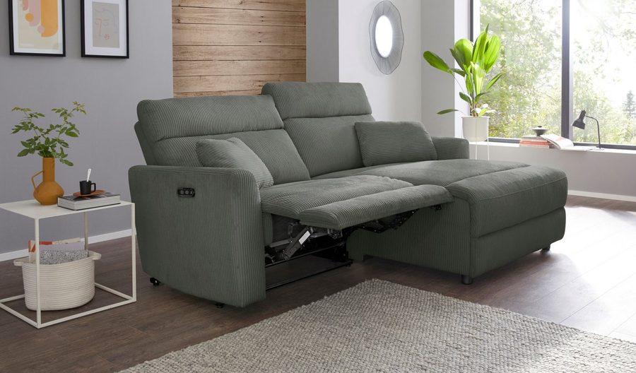 OTTO home Ecksofa JENNA L-Form, 209cm - OTTO. Verlässliche Qualität., manuelle o. elektrische Relaxfunktion, USB A/C, weicher Sitz, Cord.