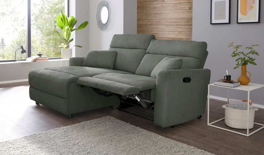 OTTO home Ecksofa JENNA L-Form, 209cm - OTTO. Verlässliche Qualität., manuelle o. elektrische Relaxfunktion, USB A/C, weicher Sitz, Cord.