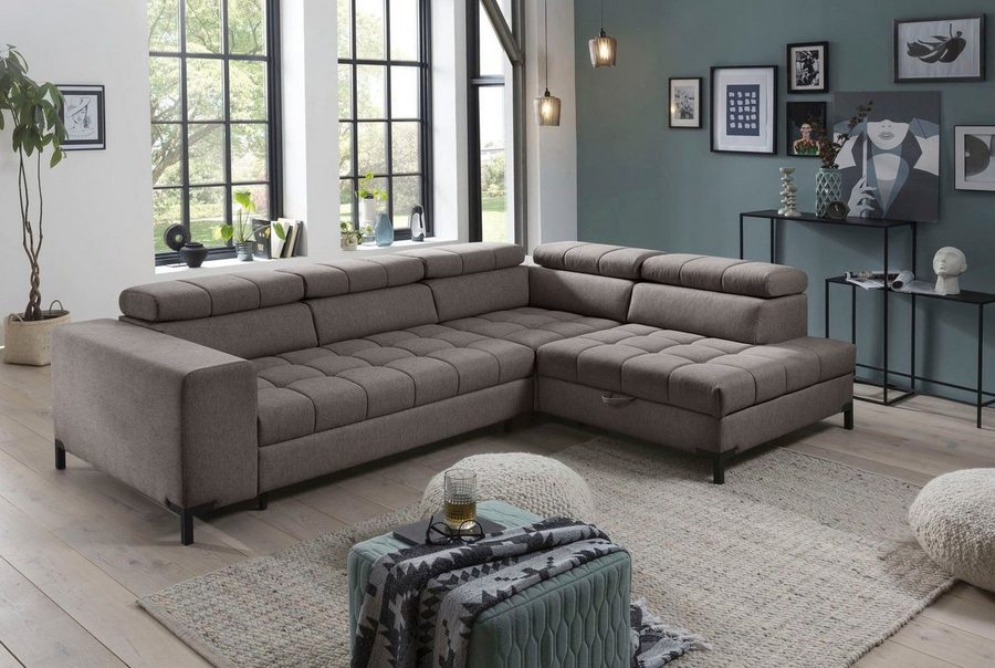 exxpo - sofa fashion Ecksofa Bocco, hochwertige Verarbeitung, toller Sitzkomfort, bequem, L-Form, mit Bettfunktion & Bettkasten, Luxus-Microfaser +Simply Clean!