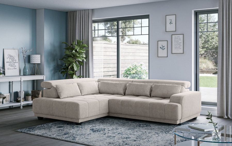 OTTO home Ecksofa Jade L Form, Breite: 270 cm, mit Kopfteilverstellung & Nierenkissen, optional elektr. Sitztiefenverstellung