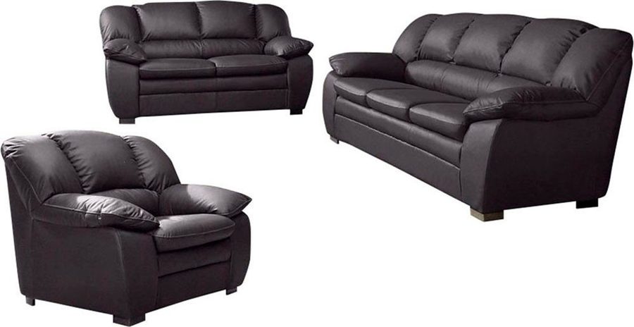 COTTA Polstergarnitur Casino, 3tlg. Set, Sofa Wohnzimmer Garnitur, Wellenunterfederung, (Set, 3-tlg), Sessel, 2-Sitzer, 2,5-Sitzer, hohe Rückenlehne