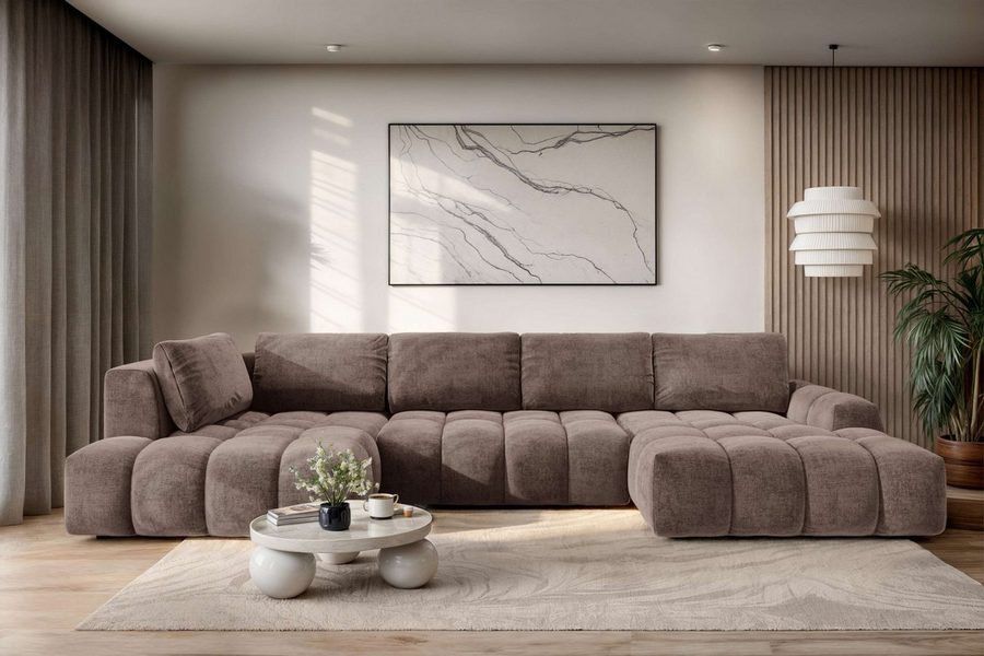 OTTO home Wohnlandschaft AZITA U-Form, Breite 363 cm - OTTO. Verlässliche Qualität., wahlweise als Schlafsofa mit Bettkasten, Bubble-Optik