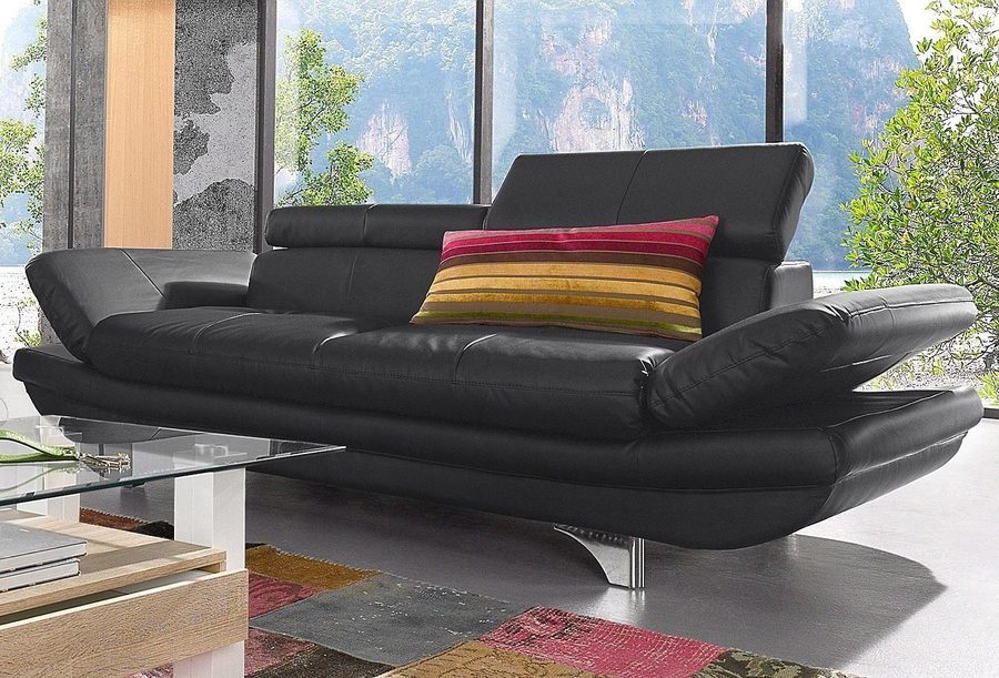 COTTA Polstergarnitur Enterprise, (Set), Set bestehend aus: 2-Sitzer mit Kopfteilverstellung & Hocker