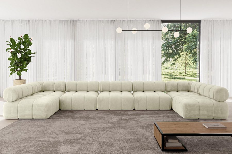 ALTDECOR Wohnlandschaft Garvo-U3, Corner Sofa U-Form Vielseitige Sofa Wohnlandschaft Wohnzimmer, Sofa Praktische Bequeme Funktionsecke Couch L-Form Eckcouch