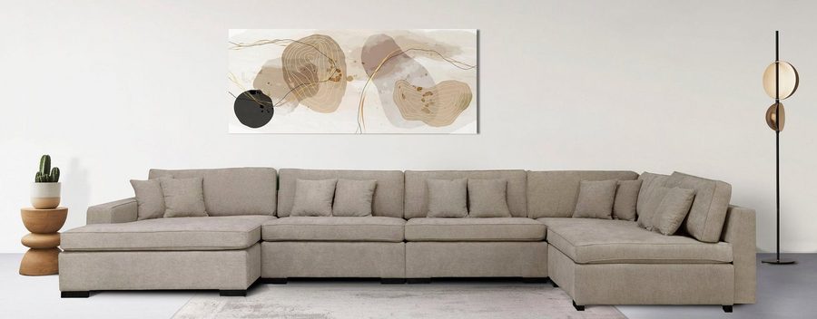 Home affaire Wohnlandschaft Skara XXL U-Form, Lounge-Sofa XXL mit Federkern-Polsterung, in vielen Bezugsvarianten