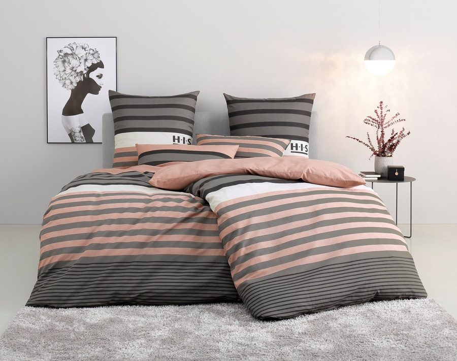 OTTO home Bettwäsche Majoran in 135x200, 155x220 cm u.a. Bettwäsche-Set mit Streifen, Satin, 2 teilig, gestreifte Bettwäsche in 4 Qualitäten, Marke H.I.S by OTTO home von OTTO home