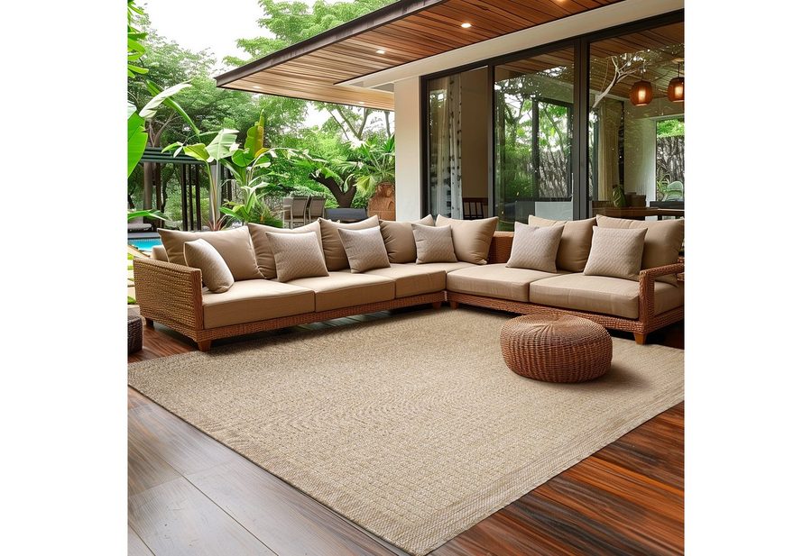 SIMPEX24 Outdoorteppich Unicolor, Rechteckig, Höhe: 3 mm, Teppich Wetterfest Waschbar Balkon, Garten, Terrasse und Küchenteppich von SIMPEX24
