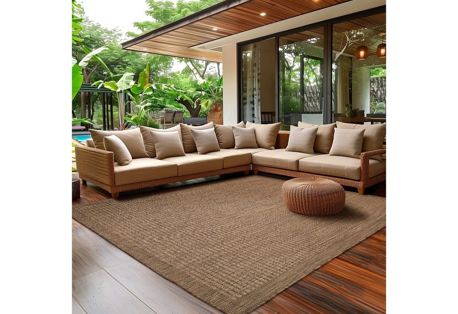 SIMPEX24 Outdoorteppich Unicolor, Rechteckig, Höhe: 3 mm, Teppich Wetterfest Waschbar Balkon, Garten, Terrasse und Küchenteppich von SIMPEX24