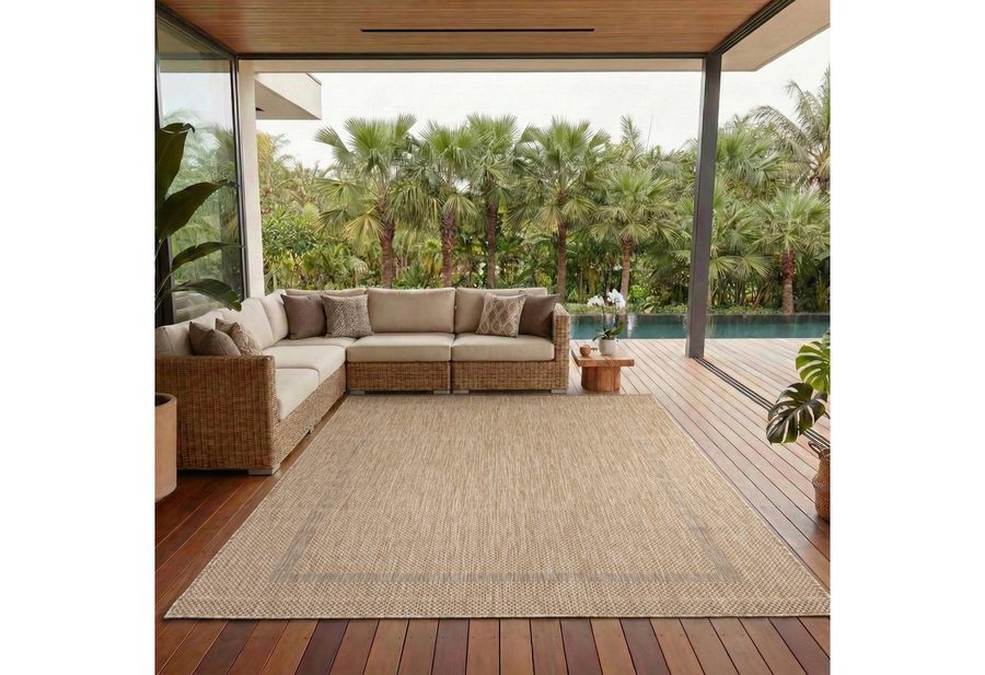 Carpettex Outdoorteppich Unicolor - Einfarbig, Läufer, Höhe: 5 mm, Teppich Wetterfest Balkon Küchenteppich Flachgewebe Sisaloptik von Carpettex