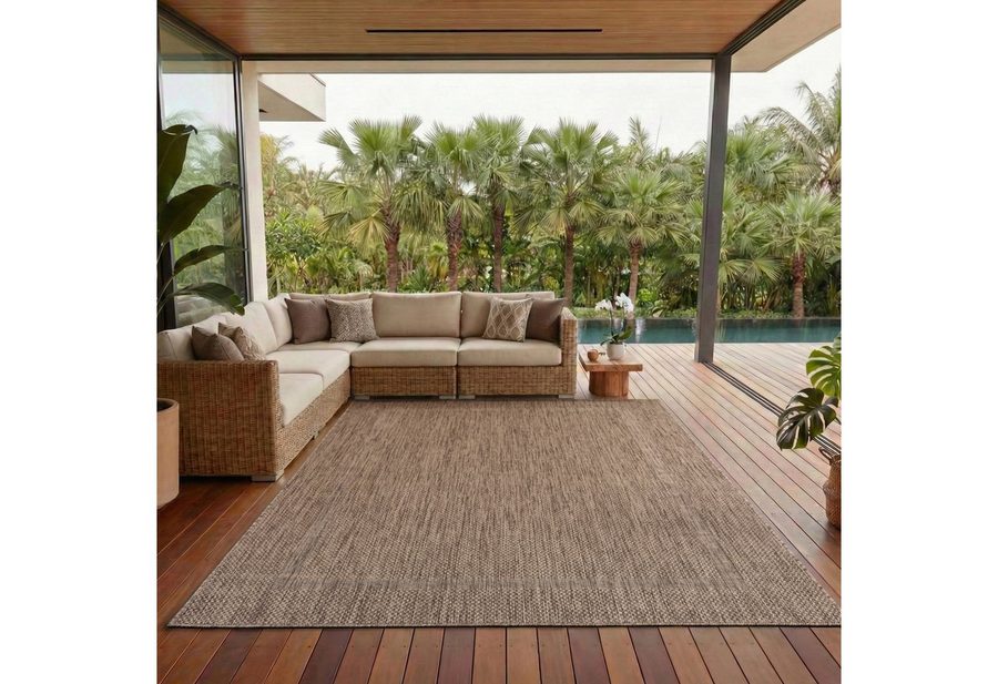 Carpettex Outdoorteppich Unicolor - Einfarbig, Läufer, Höhe: 5 mm, Teppich Wetterfest Balkon Küchenteppich Flachgewebe Sisaloptik von Carpettex