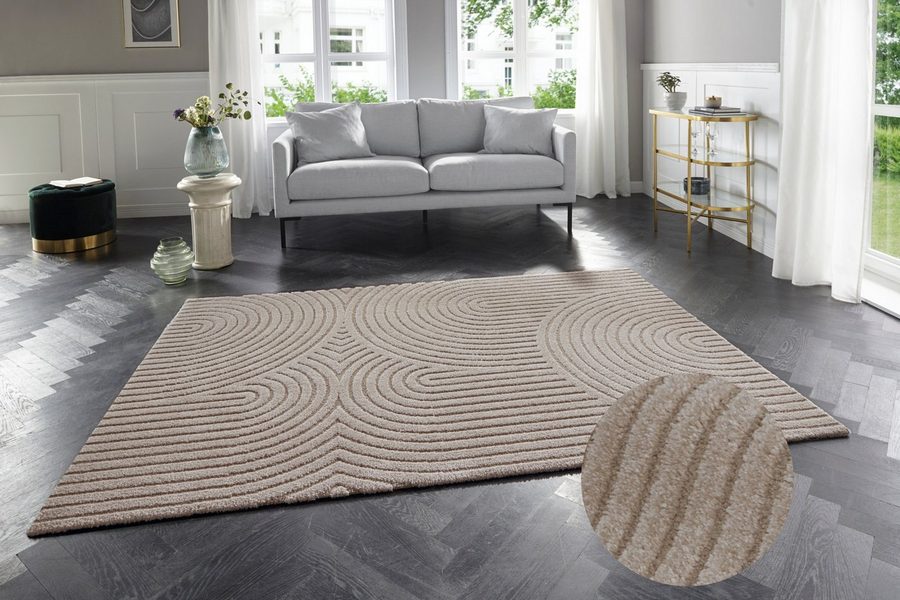 ELLE DECORATION Designteppich Panglao, rechteckig, Höhe: 14 mm, Boho Design, Kurzflor, 3D Optik, Skandinavisch, Wohnzimmer von ELLE DECORATION