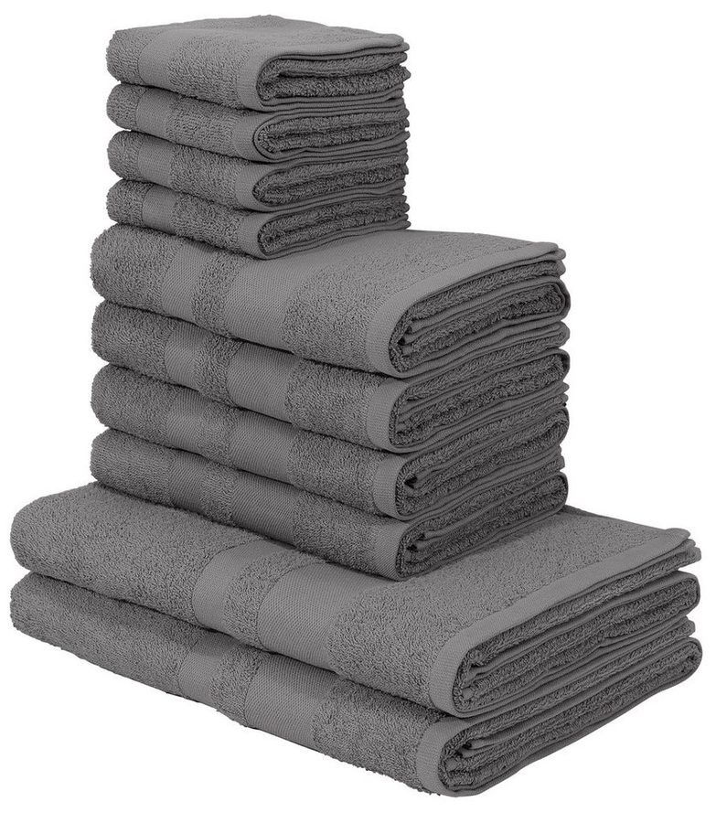 OTTO home Handtuch Set Vanessa, 10-tlg Handtuch-Set, weich, in Standard- und Premium-Qualität, Walkfrottee (Set, 10-St), 100% Baumwolle, Duschtücher, Handtücher, Gästetücher, mit Bordüre von OTTO home