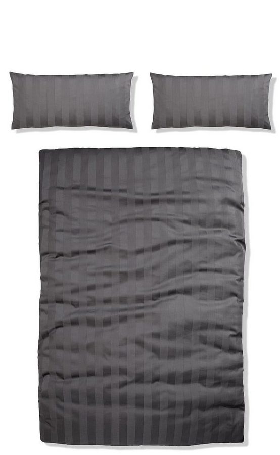 OTTO home Bettwäsche MALIA mit eingewebten Streifen, uni, Mako-Satin, 2 teilig, Bettwäsche aus 100% Baumwolle, Bettwäsche in Mako-Satin-Qualität von OTTO home