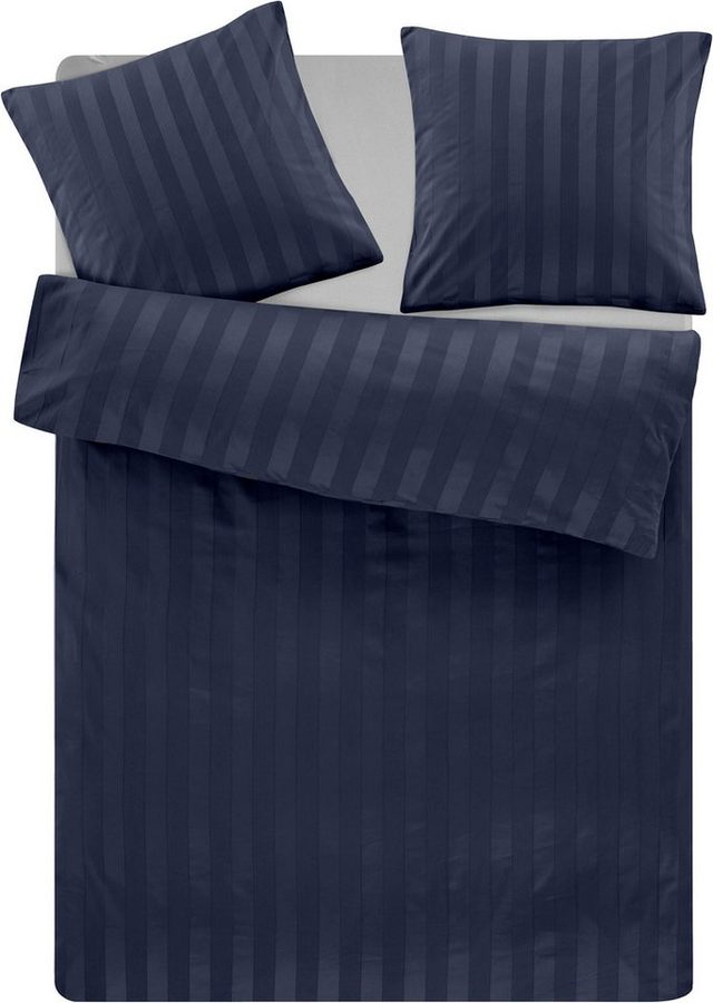 OTTO home Bettwäsche MALIA mit eingewebten Streifen, uni, Mako-Satin, 2 teilig, Bettwäsche aus 100% Baumwolle, Bettwäsche in Mako-Satin-Qualität von OTTO home