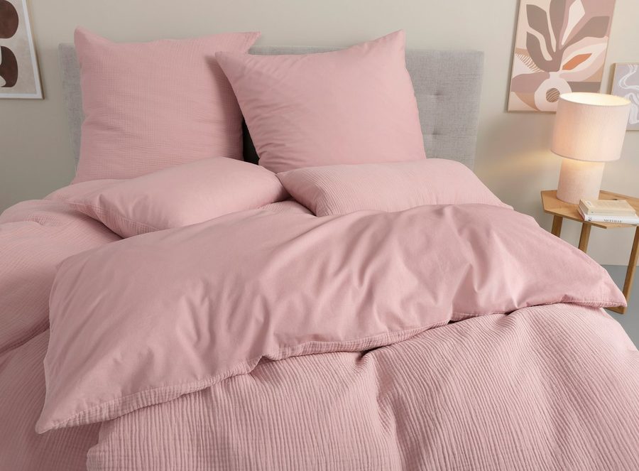 OTTO home Wendebettwäsche Sari3 aus weichem Musselin, Musselin, Renforcé, 2 teilig, NEUHEIT: aus 100% Baumwolle in weichem Musselin, Rückseite Renforcé von OTTO home