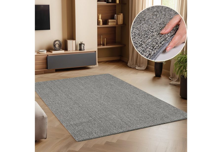 SIMPEX24 Teppich Unicolor, Rechteckig, Höhe: 7 mm, Schlingenteppich Schlafzimmer Einfarbig Meliert Design von SIMPEX24
