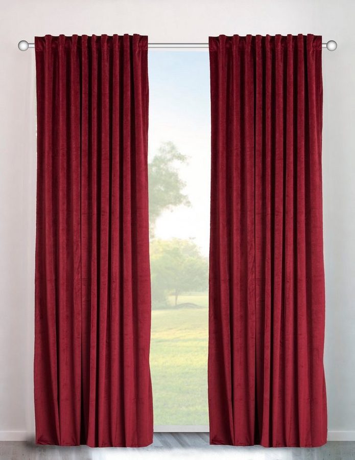 OTTO home Vorhang Velvet uni, 2er-Set, Blickdicht, Samt, Multifunktionsband, (2 St), Multifunktionsband, blickdicht, Blickdichter Samt, 2-er Set, edel, Gardine, multifunktional von OTTO home