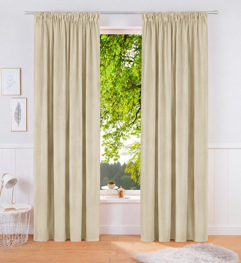 OTTO home Vorhang Velvet uni, 2er-Set, Blickdicht, Samt, Multifunktionsband, (2 St), Multifunktionsband, blickdicht, Blickdichter Samt, 2-er Set, edel, Gardine, multifunktional von OTTO home