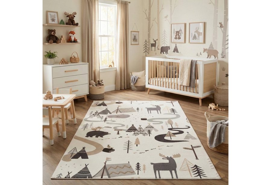 Carpettex Kinderteppich Boho Little Adventure, Rechteckig, Höhe: 8 mm von Carpettex