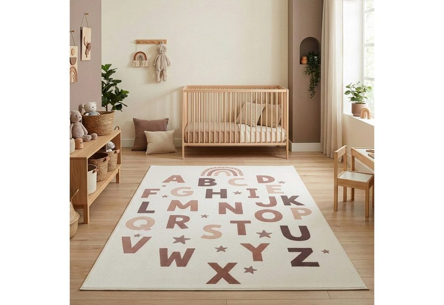 Carpettex Kinderteppich Alphabet Teppich Kinder, Rechteckig, Höhe: 8 mm von Carpettex