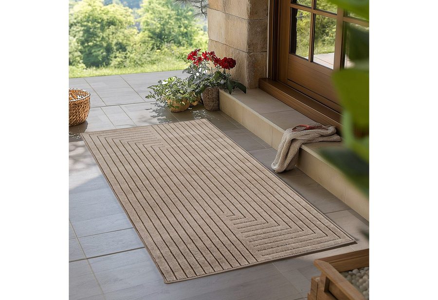 Teppium Teppich Skandinavischer 3D-Teppich, Rechteckig, Höhe: 5 mm, Indoor Outdoor Teppich Wetterfest 3D Optik Wohnzimmer Küchen Terrasse von Teppium