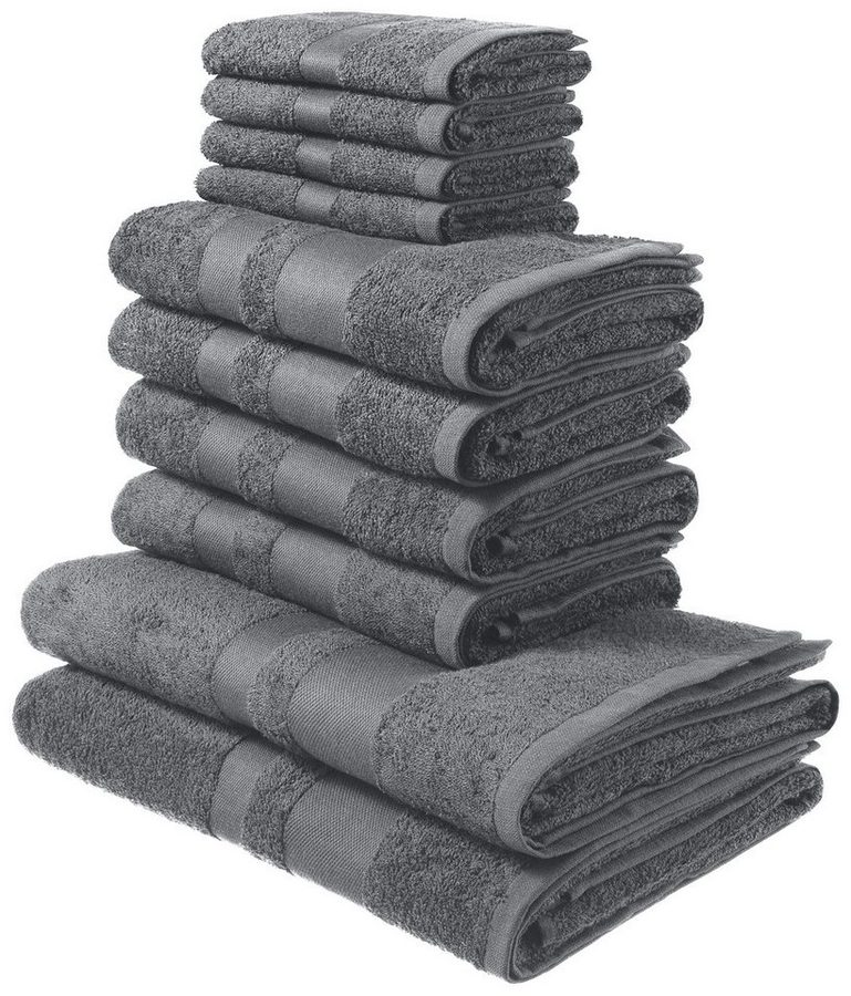 OTTO home Handtuch Set Vanessa, 10-tlg Handtuch-Set, weich, in Standard- und Premium-Qualität, Walkfrottee (Set, 10-St), 100% Baumwolle, Duschtücher, Handtücher, Gästetücher, mit Bordüre von OTTO home
