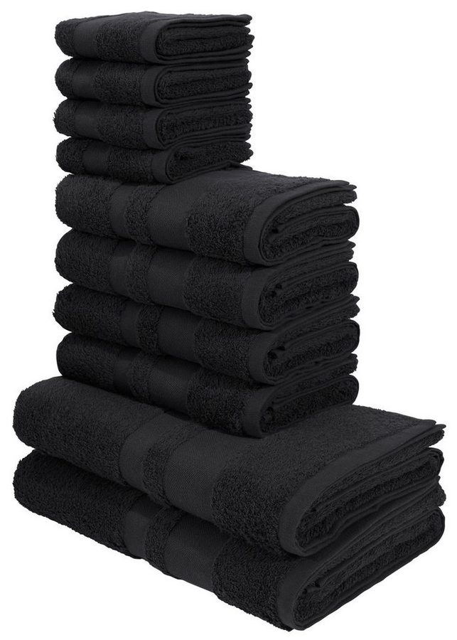 OTTO home Handtuch Set Vanessa, 10-tlg Handtuch-Set, weich, in Standard- und Premium-Qualität, Walkfrottee (Set, 10-St), 100% Baumwolle, Duschtücher, Handtücher, Gästetücher, mit Bordüre von OTTO home