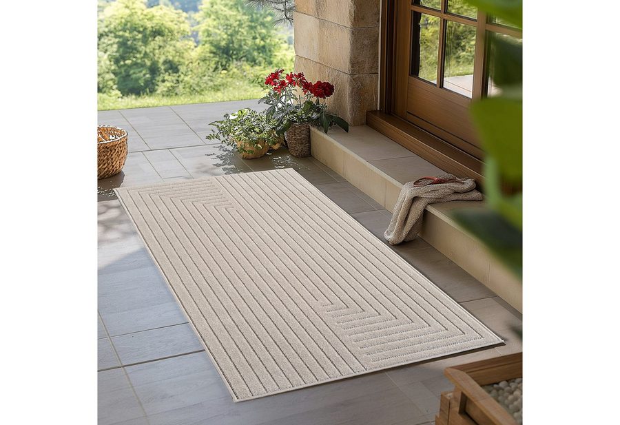 Teppium Teppich Skandinavischer 3D-Teppich, Rechteckig, Höhe: 5 mm, Indoor Outdoor Teppich Wetterfest 3D Optik Wohnzimmer Küchen Terrasse von Teppium