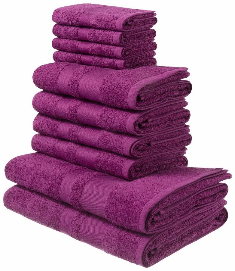 OTTO home Handtuch Set Vanessa, 10-tlg Handtuch-Set, weich, in Standard- und Premium-Qualität, Walkfrottee (Set, 10-St), 100% Baumwolle, Duschtücher, Handtücher, Gästetücher, mit Bordüre von OTTO home