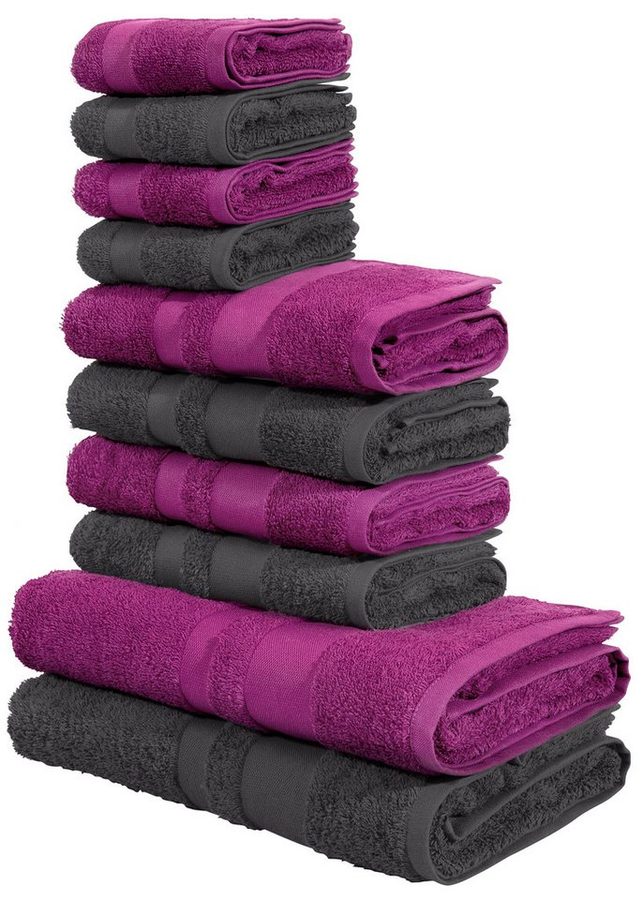 OTTO home Handtuch Set Vanessa, 10-tlg Handtuch-Set, weich, in Standard- und Premium-Qualität, Walkfrottee (Set, 10-St), 100% Baumwolle, Duschtücher, Handtücher, Gästetücher, mit Bordüre von OTTO home